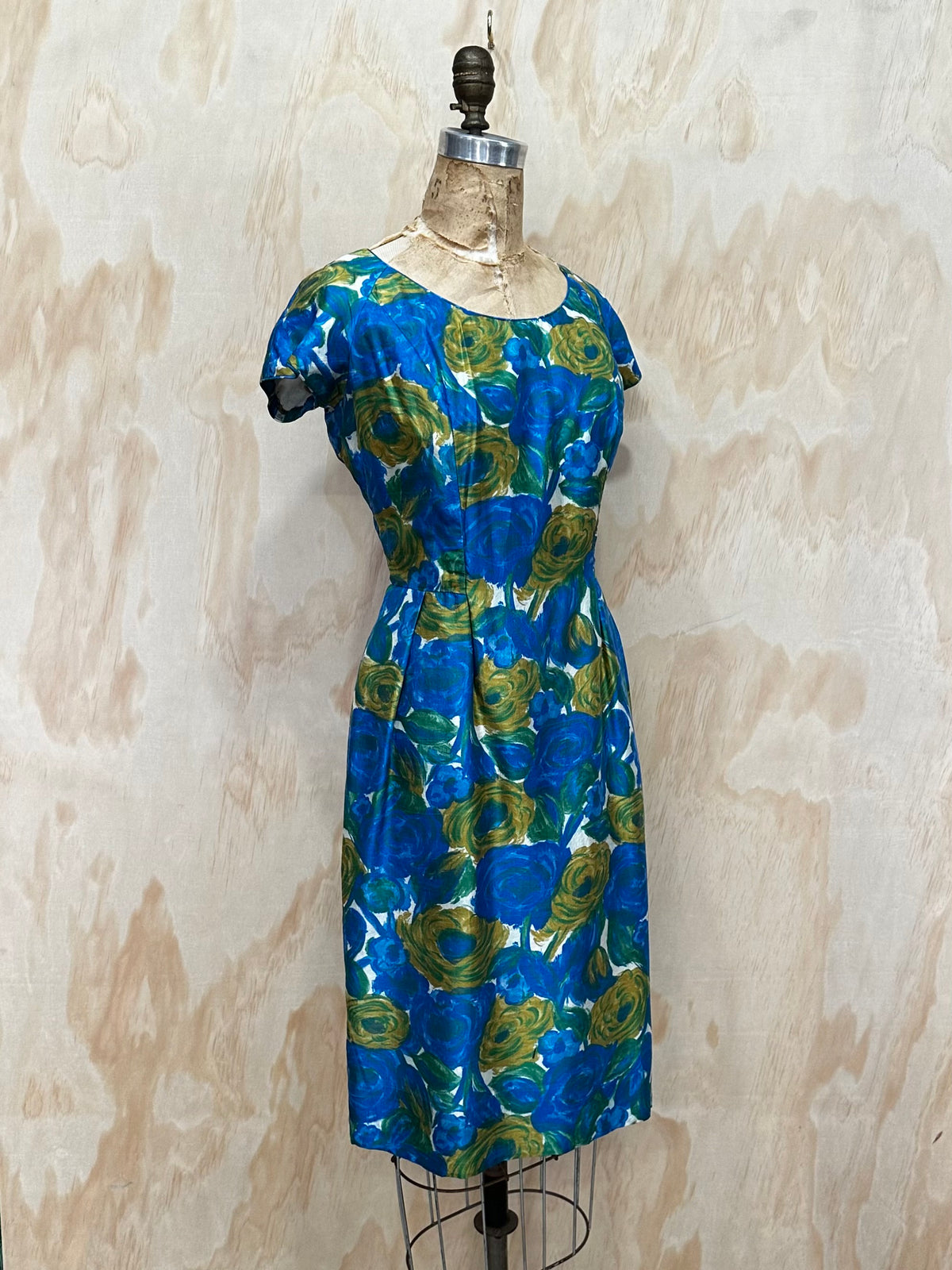 Vintage Blue Floral Polynesian Casuals Hawaiian Dress • Vibrant Colours • Summer Party Dress • 100% Silk