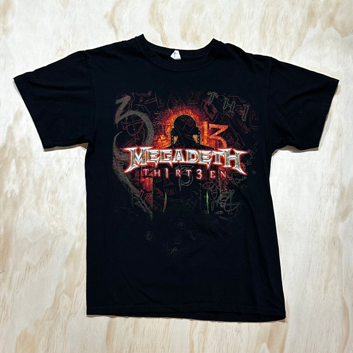 MEGADETH メガデス 2011 ツアープリントTシャツ mbt180 2011 Megadeath Th1rt3en 13 tour shirt – Mintage Vintage