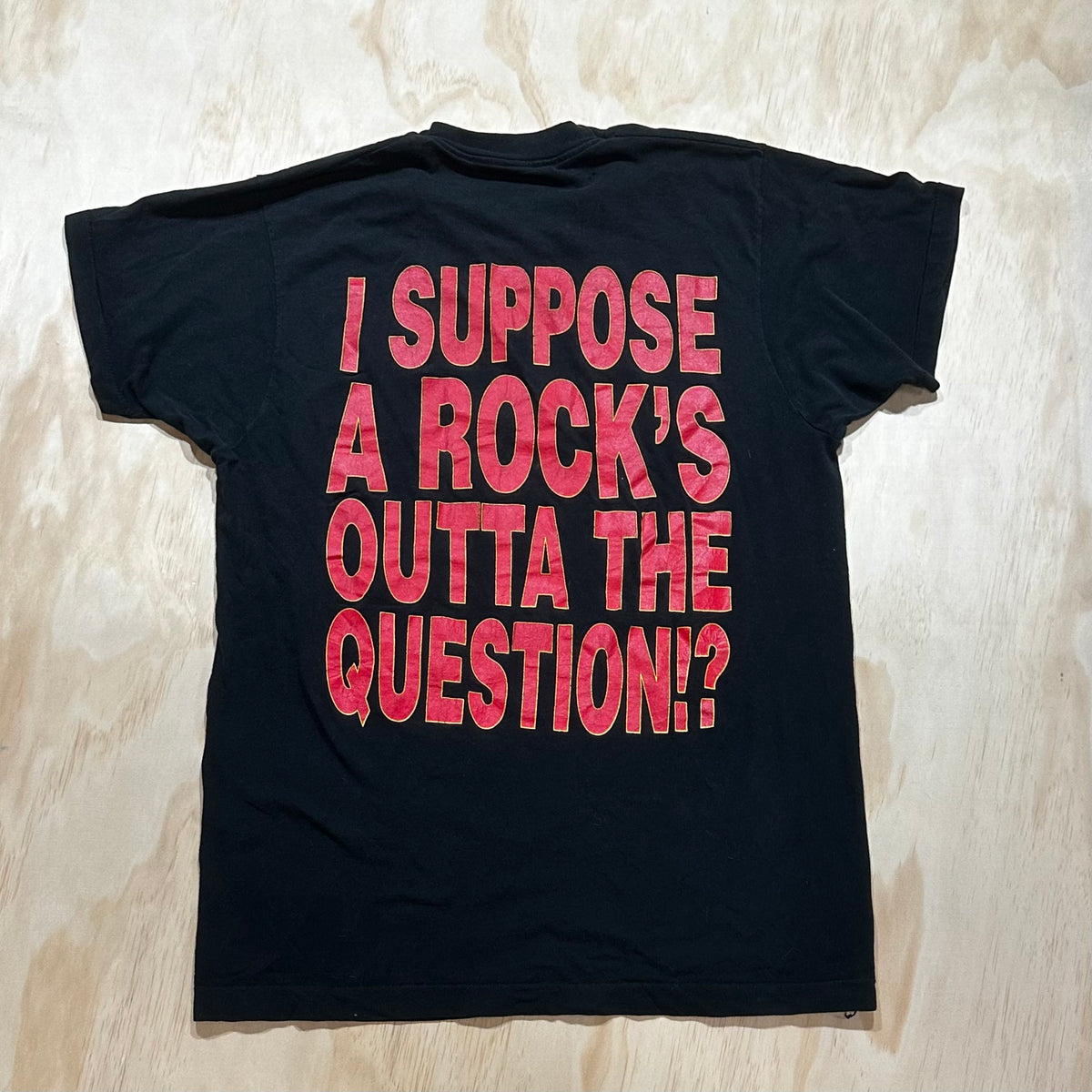 Vintage 90's Def Leppard Band Tee 1992 Adrenalize  "I Suppose a Rock’s Outta The Question!?" Single Stitch