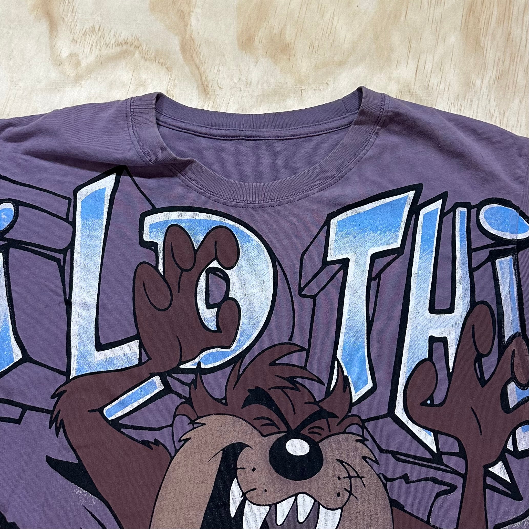 Vintage 90s Taz Wild Thing Tee 1995 Warner Bros Purple tshirt