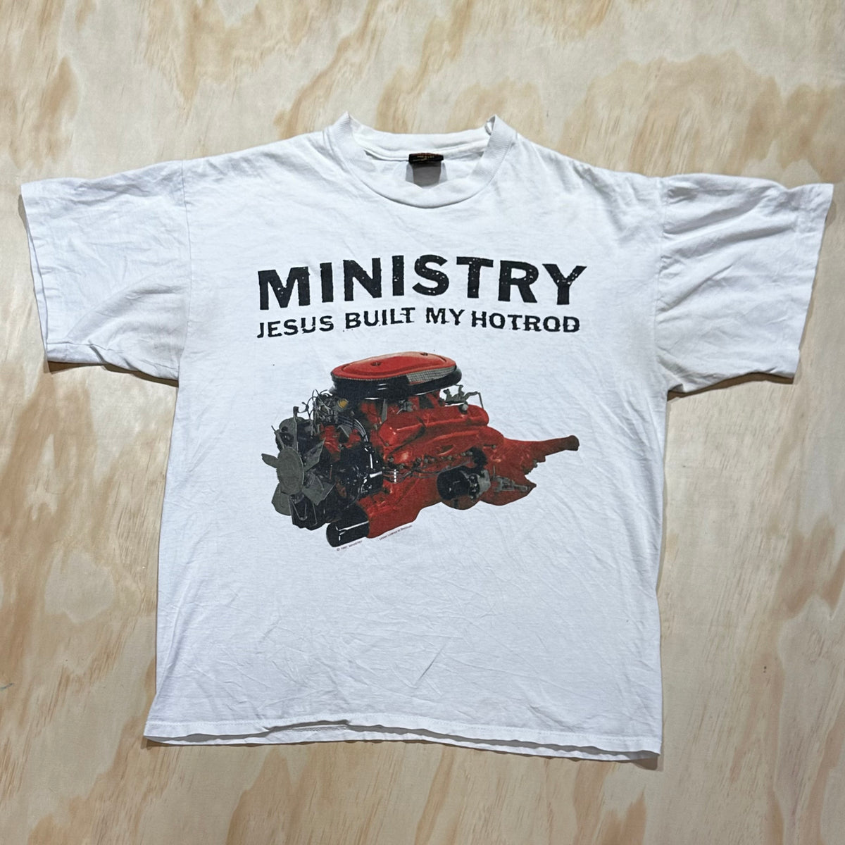 Vintage 90s Ministry Jesus Built My Hotrod 1991 No Man With A Good Car Needs To Be Justified
