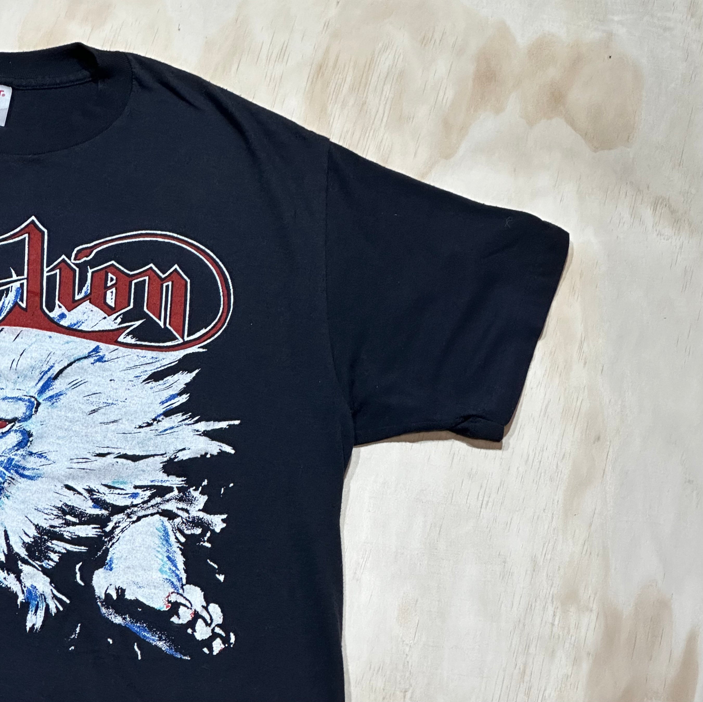 RARE Vintage White Lion Concert Tour T Shirt - The Rock-N-Roar Tour, 1987 - black, cotton - heavy metal, glam metal band, retro clothing good