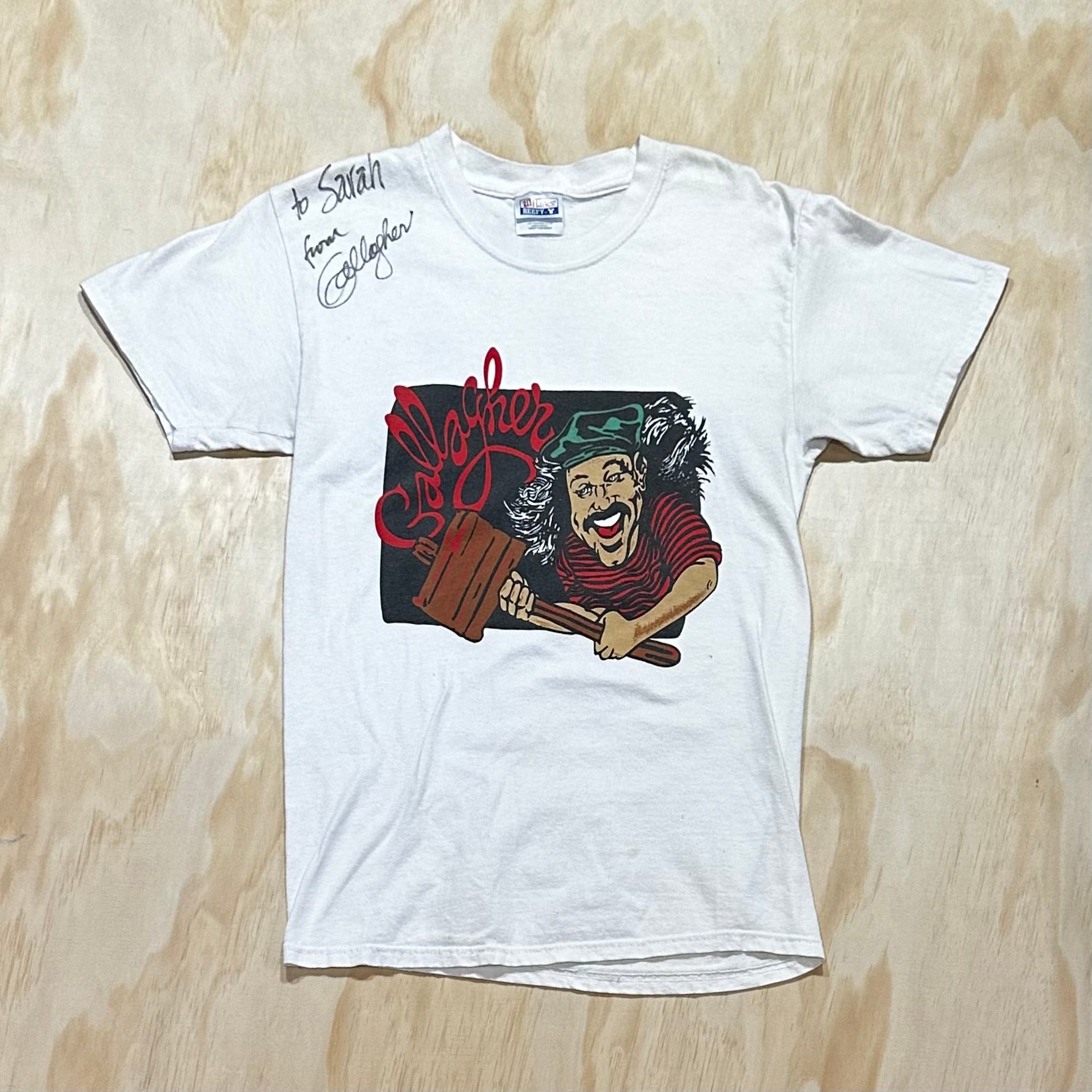 Vintage 90s Gallagher Comedian shirt Signed “to Sarah” – Mintage