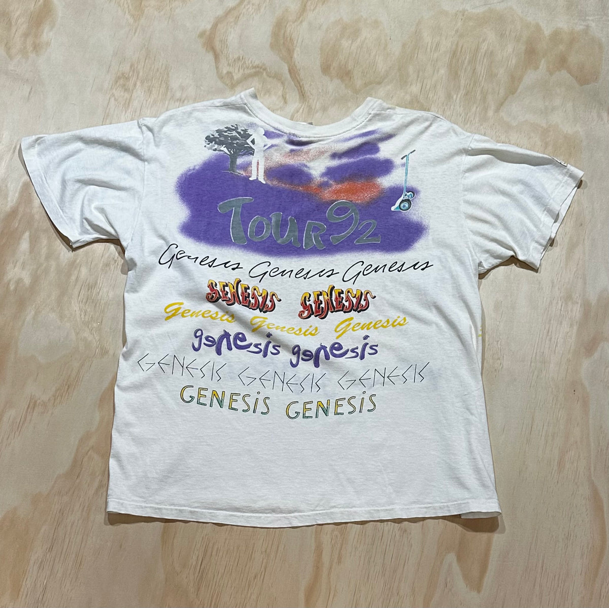 Vintage 1990s Genesis Band T-Shirt 'All Over Print'- '92 Tour- Single Stitch