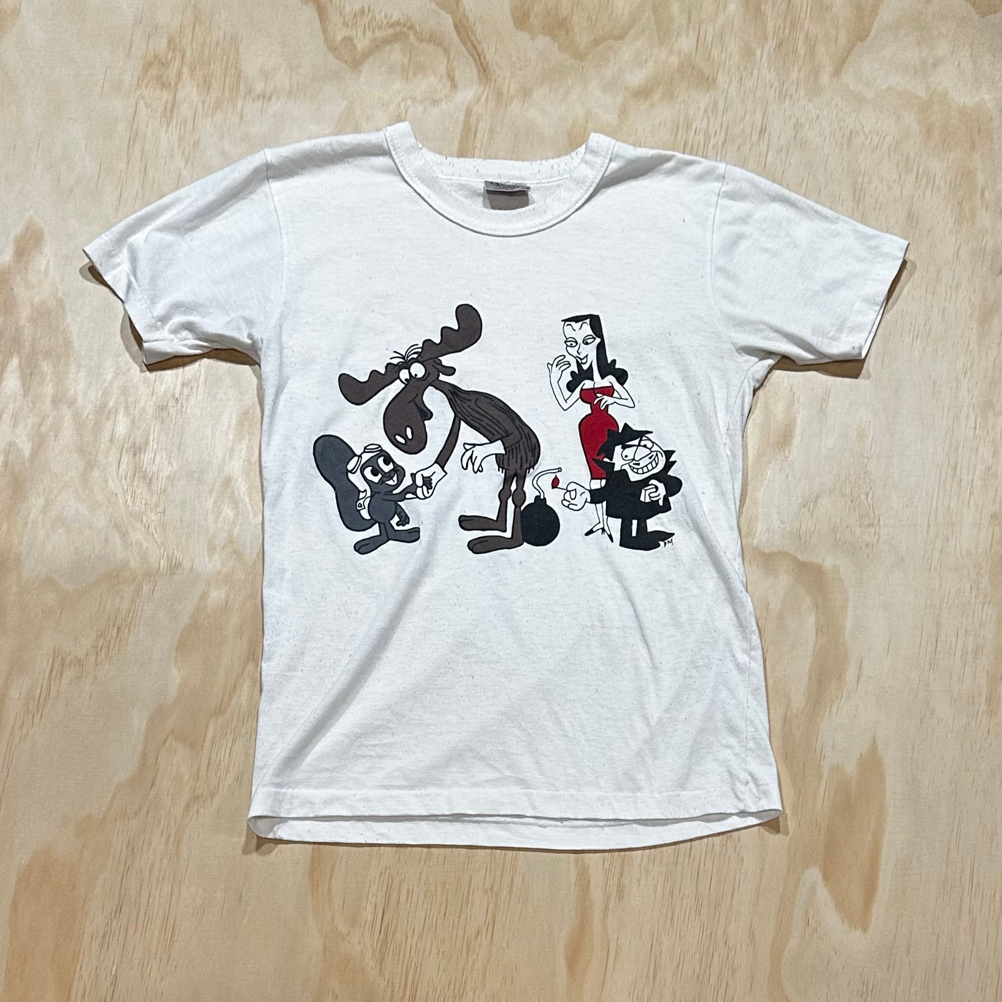 90s Rocky and Bullwinkle Tシャツ XL Vintage 90's Rocky and Bullwinkle T-Shirt • Boris and Natalia