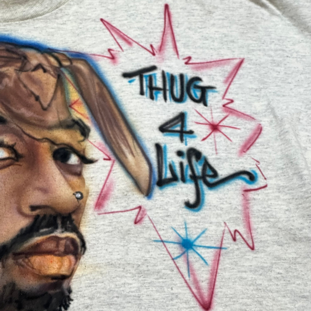 Vintage Tupac Shakur Air Brush 2pac Tee 'Thug 4 Lyfe' shirt